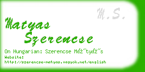 matyas szerencse business card